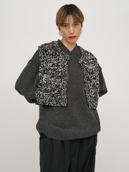 【 予約:10月中旬 】MIX HAND KNIT VEST /Y254-91117